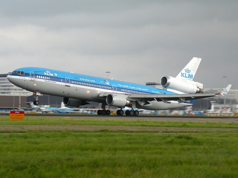KLM airplane on runway