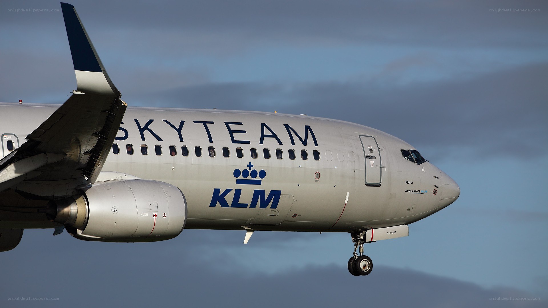 KLM SkyTeam airplane in flight
