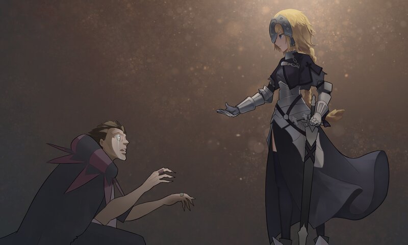 Kneeling Man Facing Knight