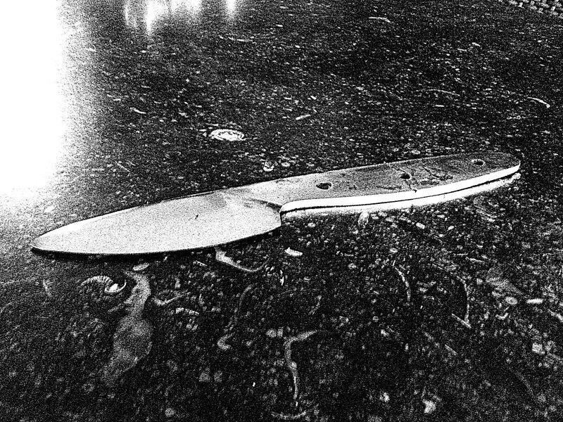 knife on dark surface