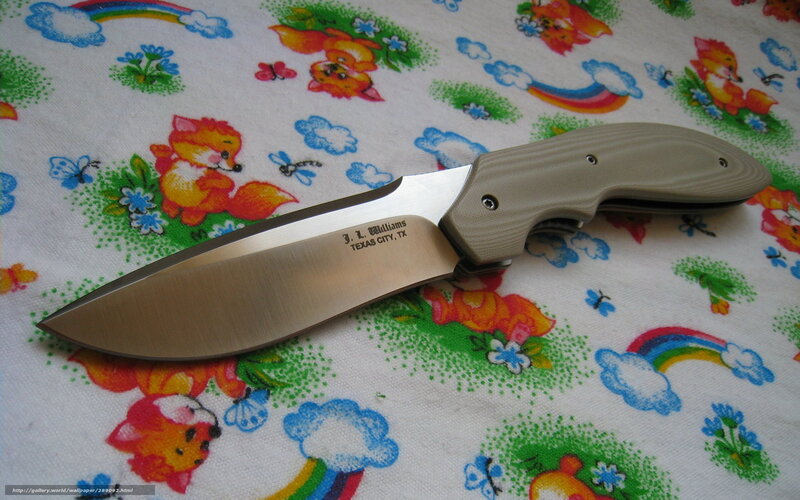 knife on patterned fabric