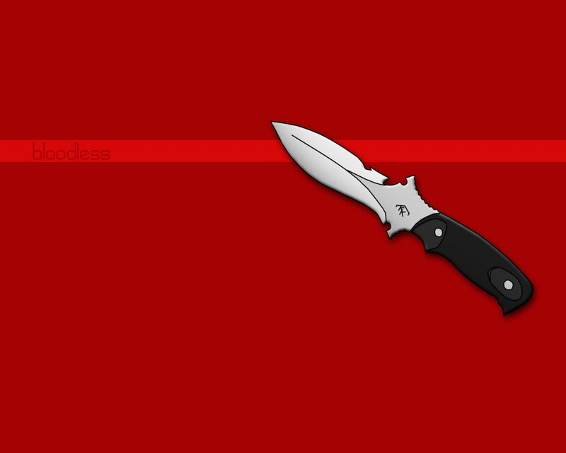 Knife on Red Background