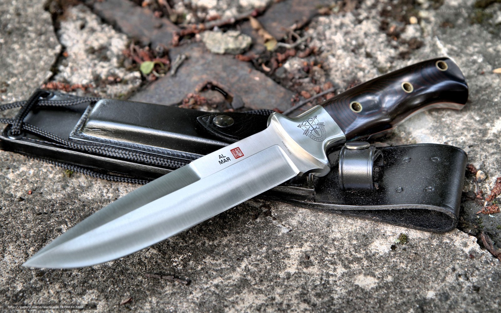 knife on stone surface