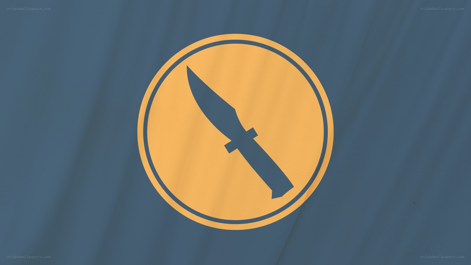 knife symbol on blue background