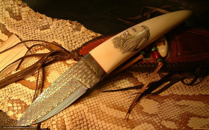 Knife with Carved Handle