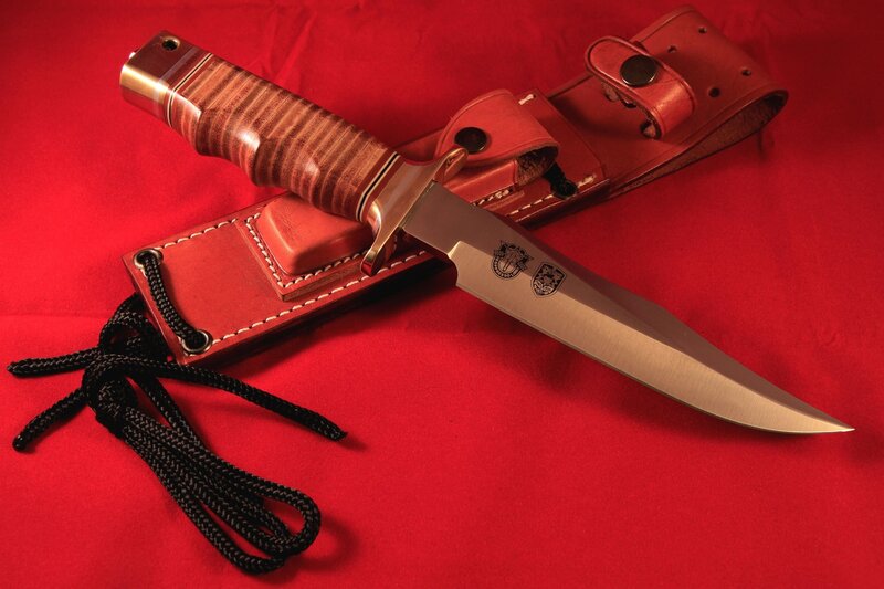 knife with leather sheath