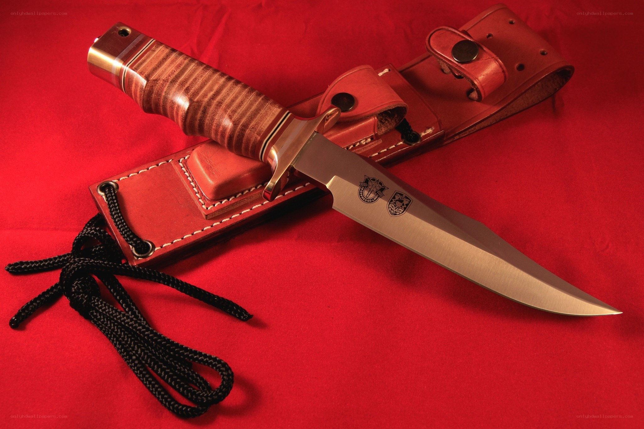 knife with leather sheath