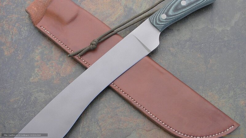 Knife with Leather Sheath — Brown, Neutral