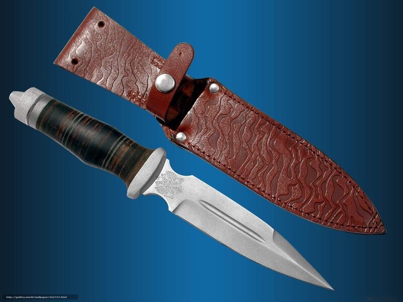 knife with leather sheath