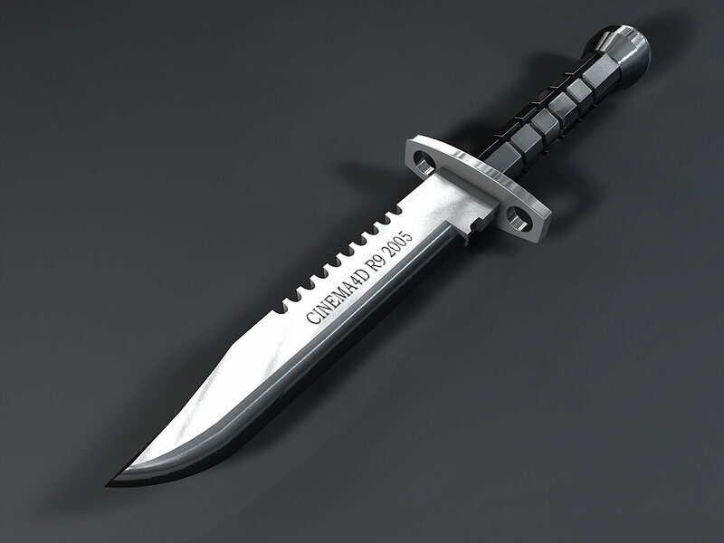 Knife with Serrated Blade — Gray