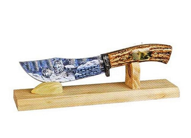 Knife with Wolf Design