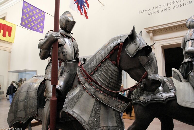 Knight and armored horse exhibit