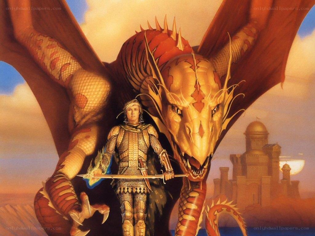 knight and dragon artwork