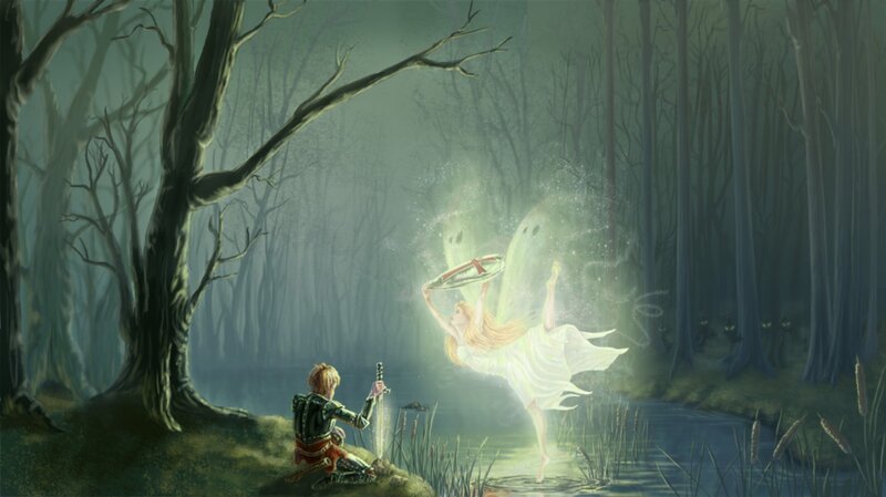 Knight and Fairy in Forest
