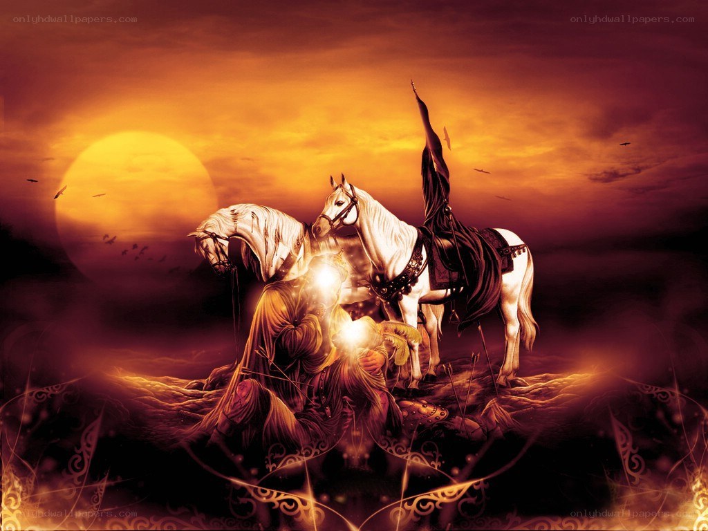 Knight and horse at sunset