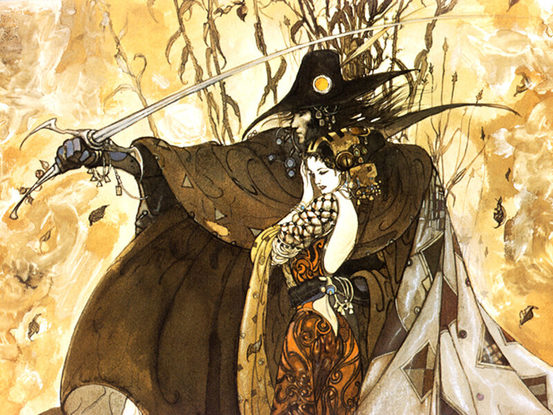 Knight and lady in autumn