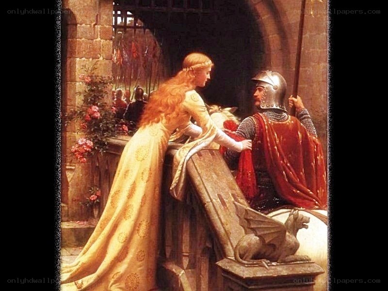knight and lady in castle