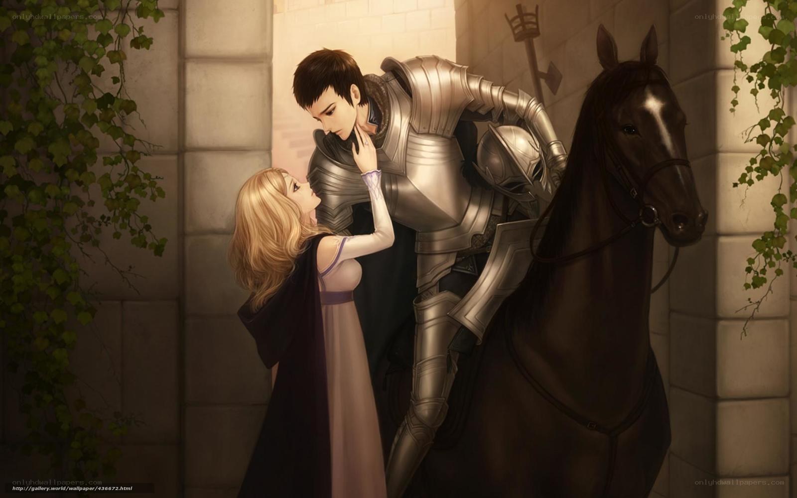 knight and lady in castle