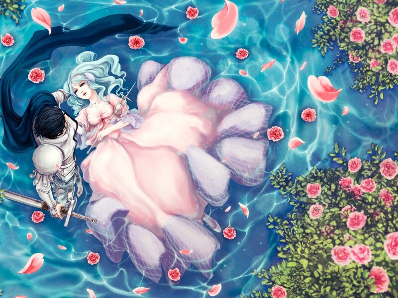 Knight and Princess in Water
