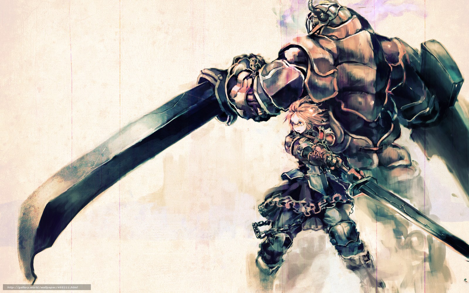 Knight and warrior in battle