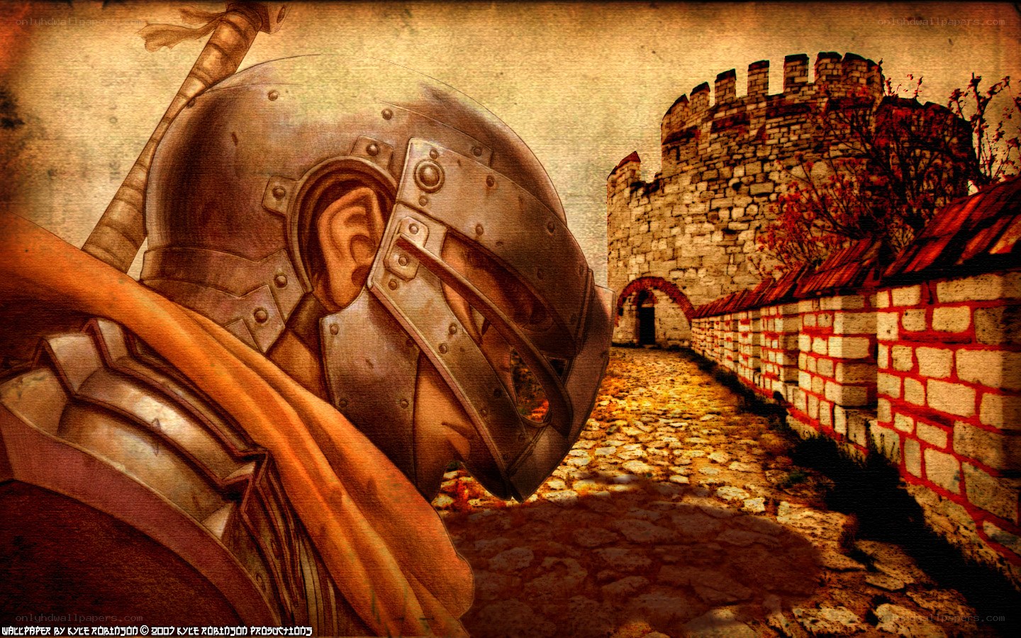 knight approaching a castle