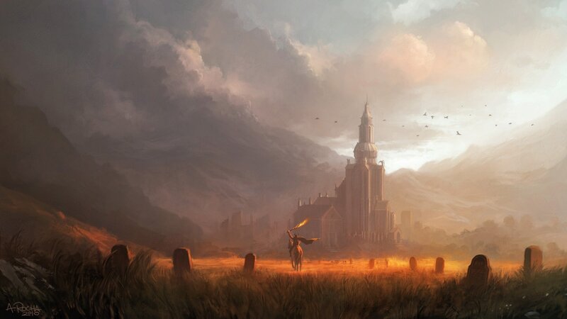 Knight approaching a castle