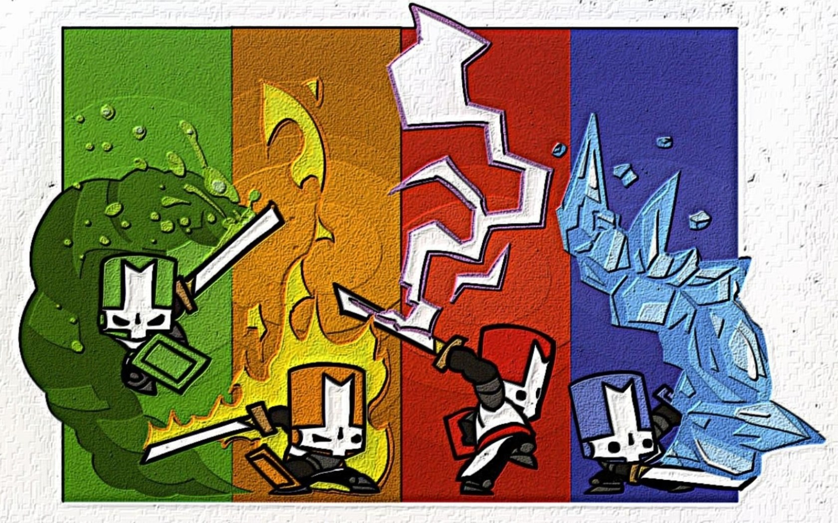 Knight battle with elemental powers