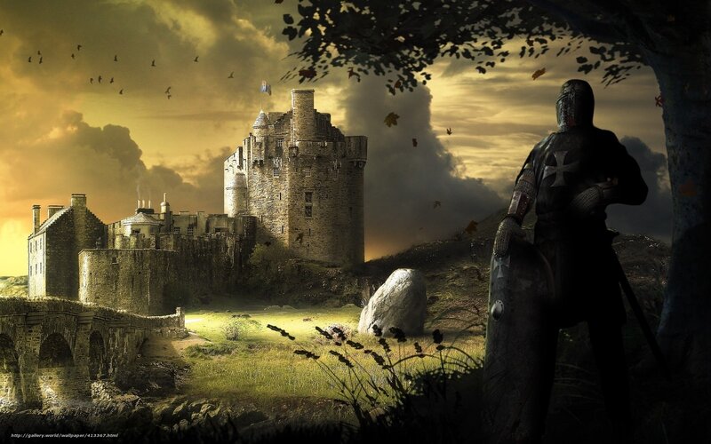 Knight before a castle