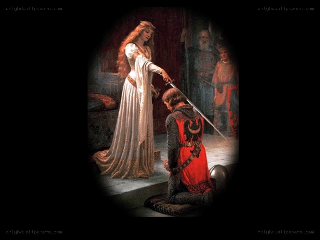 knight being knighted by a lady