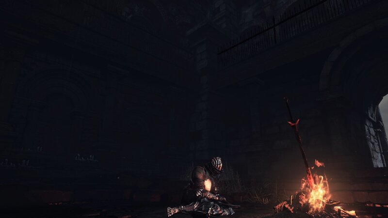 Knight by Campfire — Black, Dark, Somber