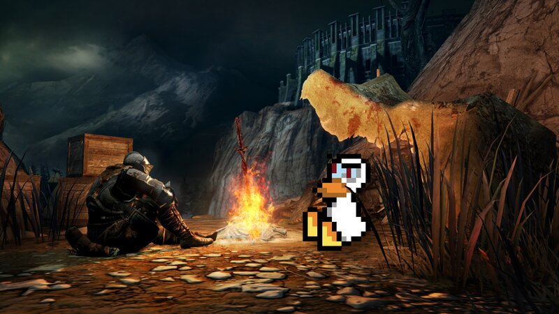 Knight by Campfire — Brown