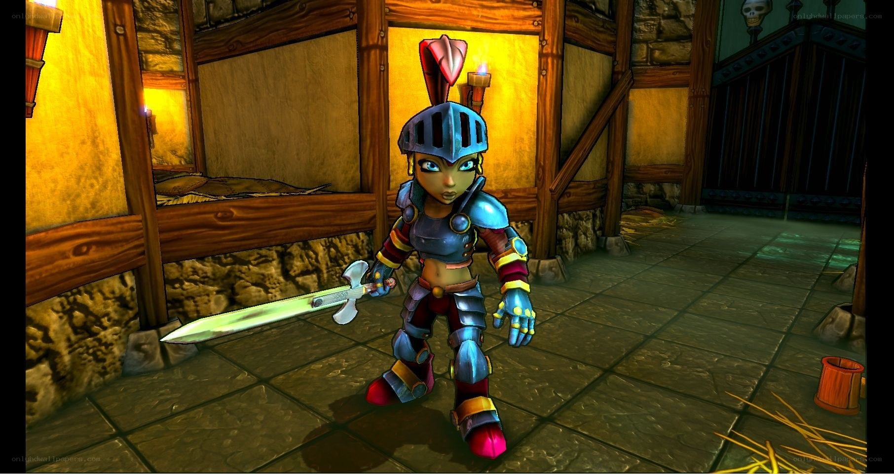 Knight character in a castle
