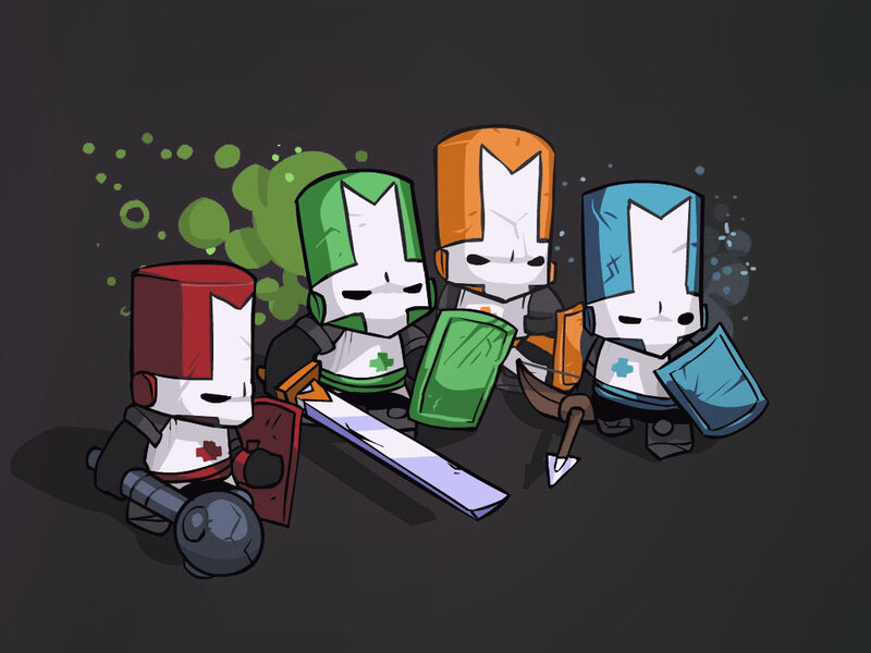 Knight characters in armor