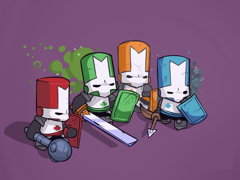 Knight characters in armor