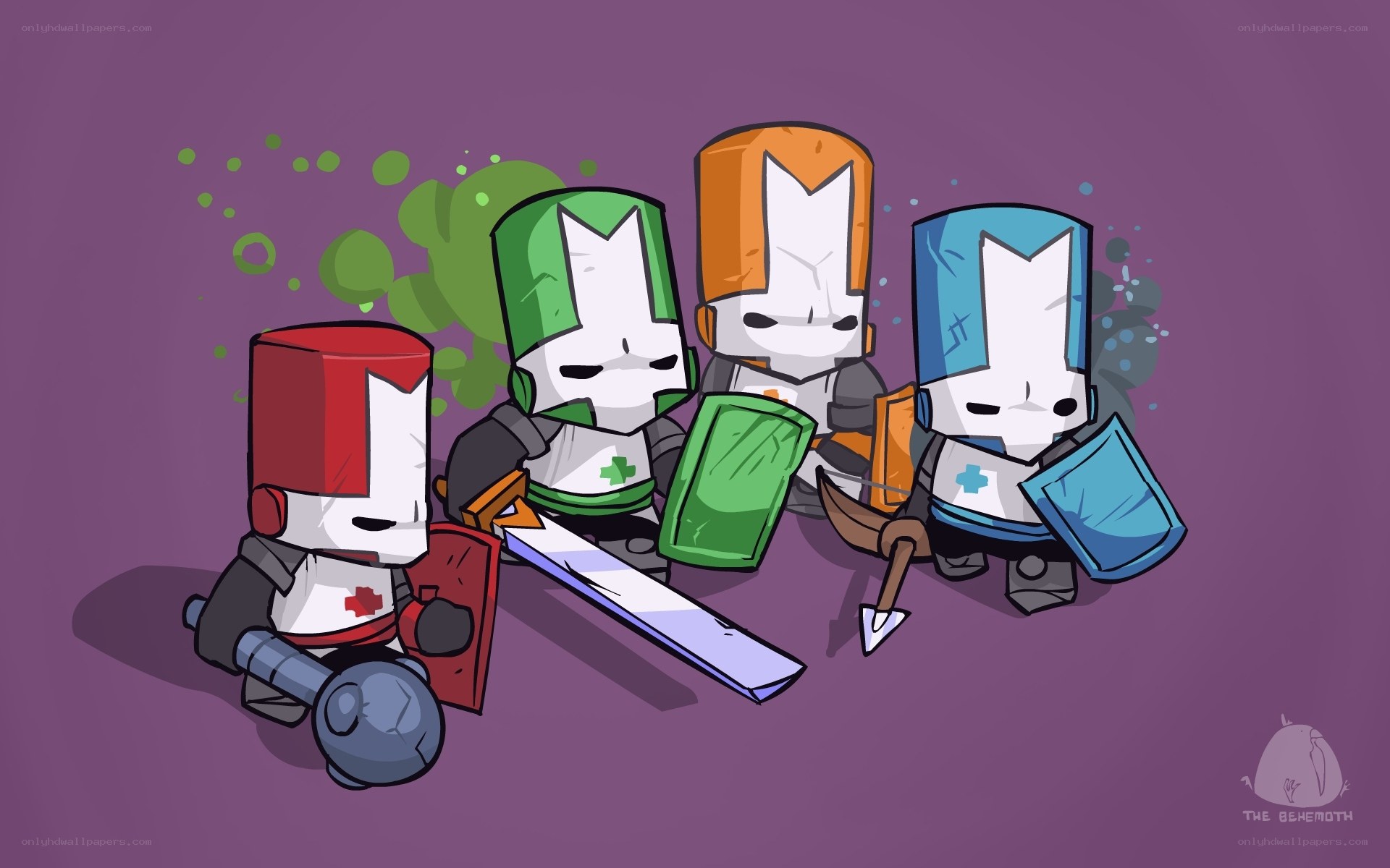 Knight characters in armor