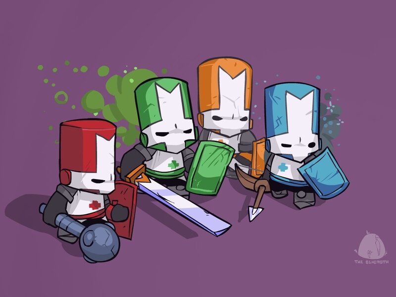 Knight characters in armor