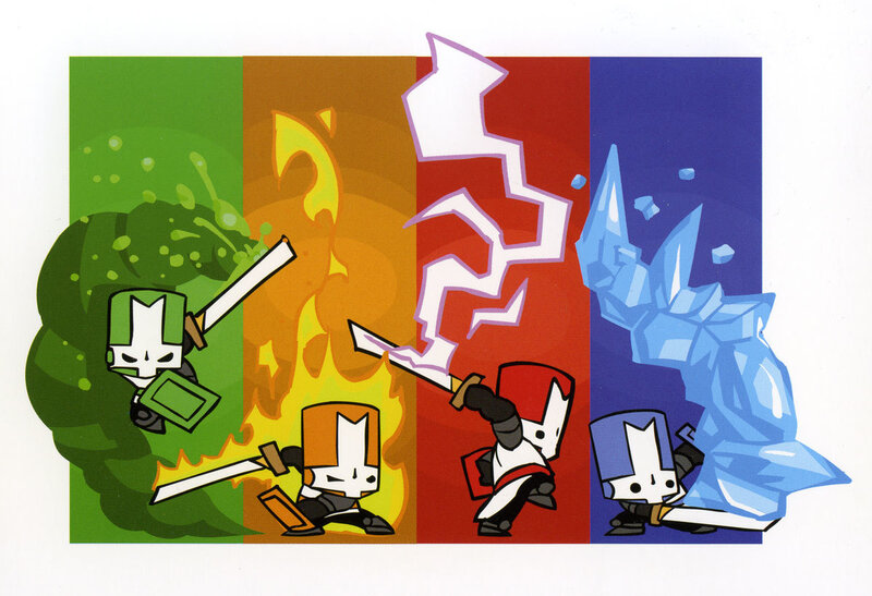 Knight characters with elemental powers