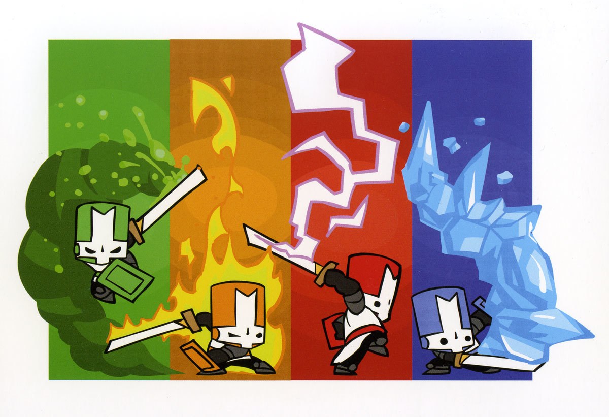 Knight characters with elemental powers