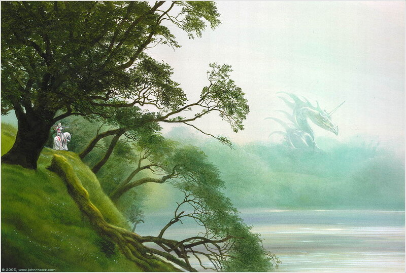 Knight facing a dragon