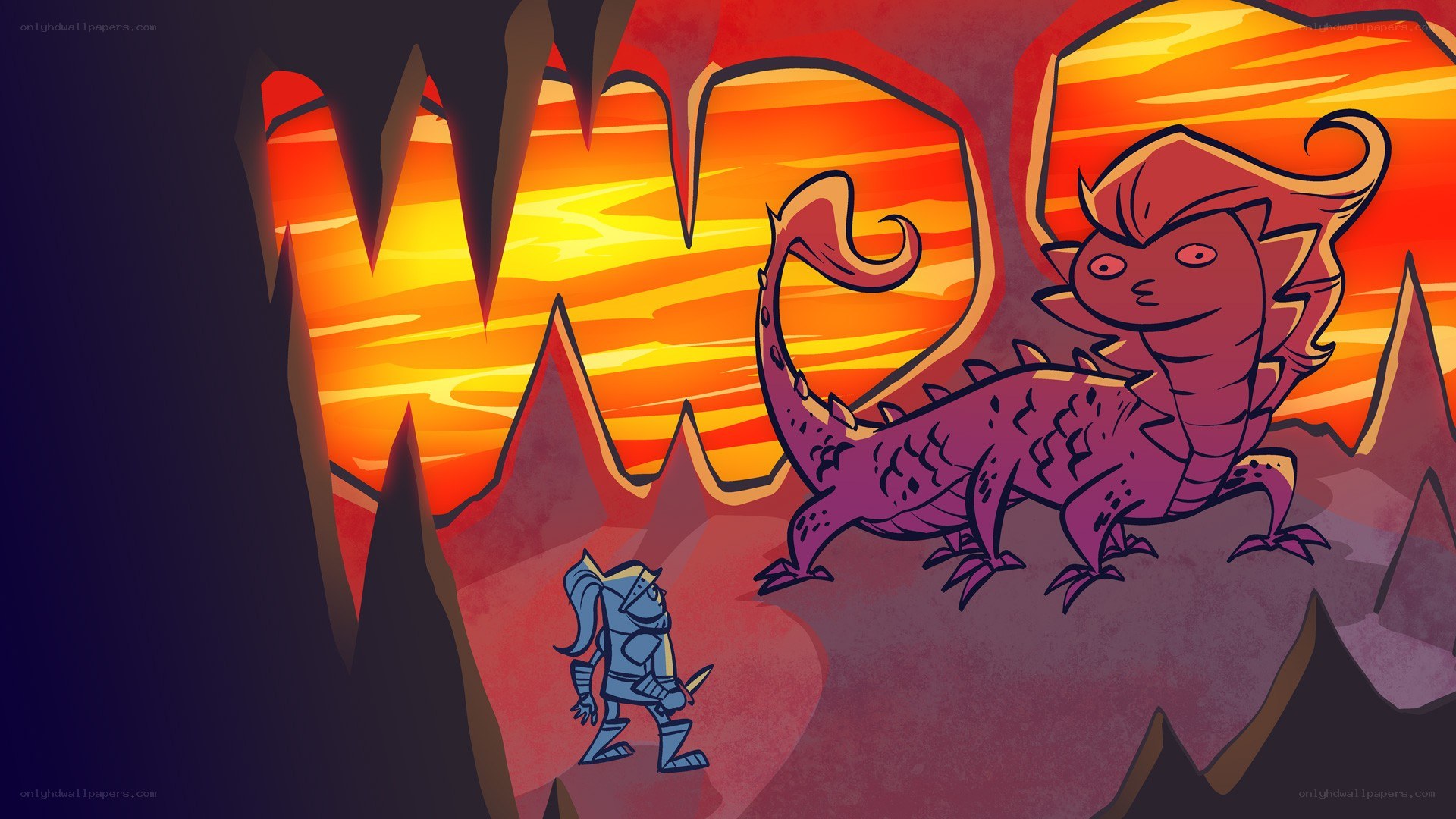 Knight facing a dragon