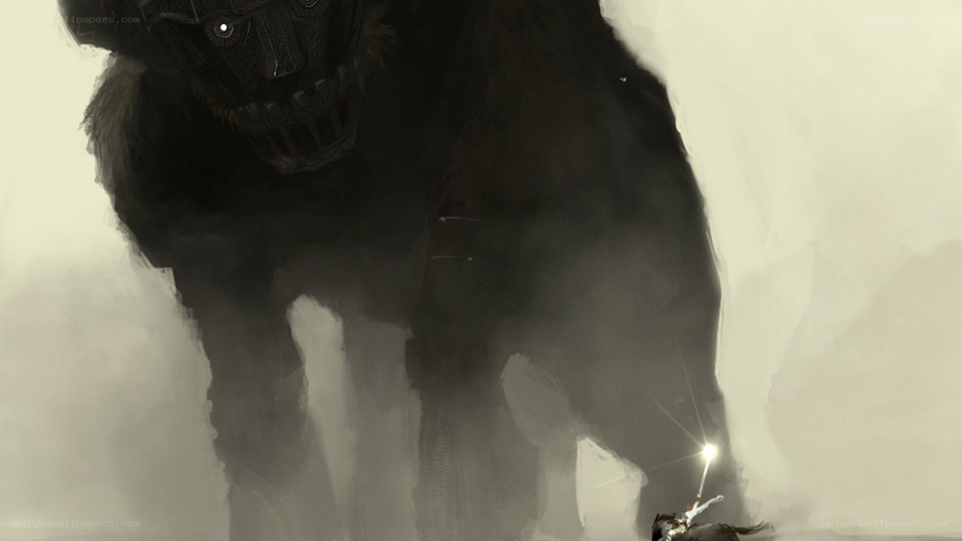 Knight facing a giant beast
