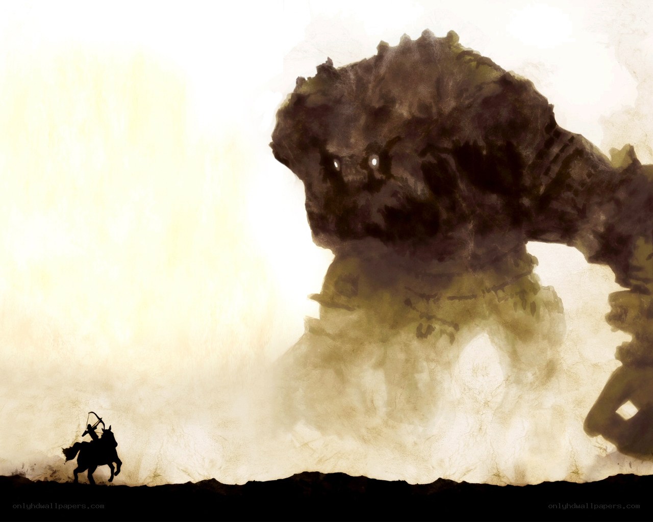 Knight facing a giant monster