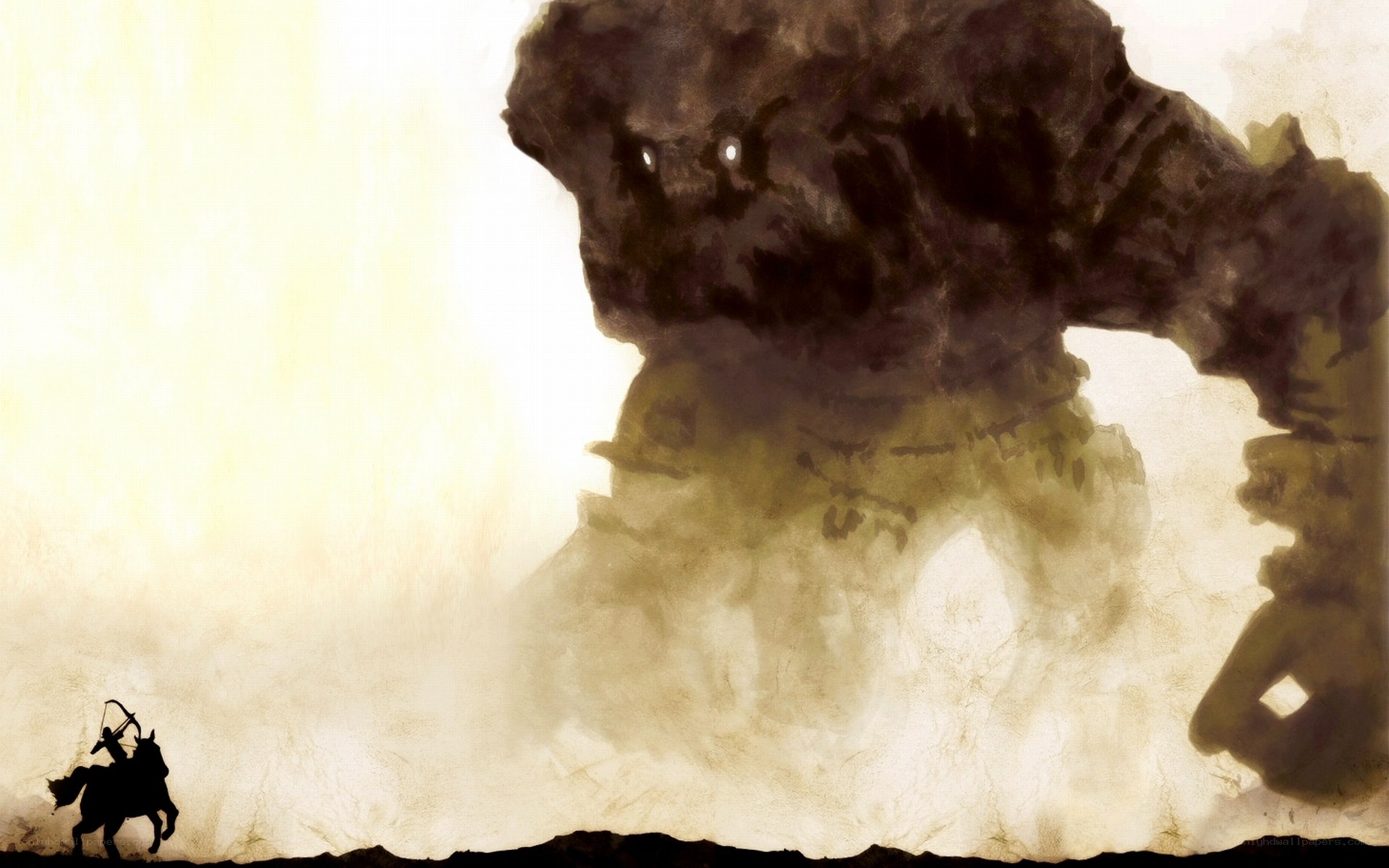 Knight facing a giant monster