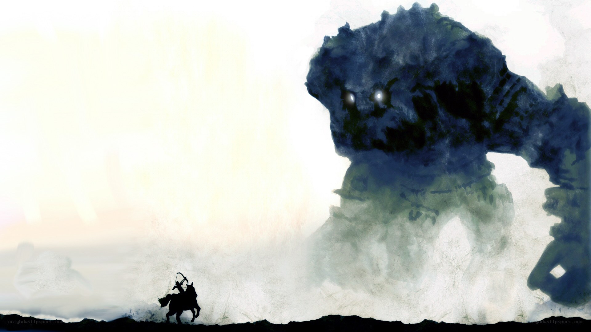 Knight facing a giant monster