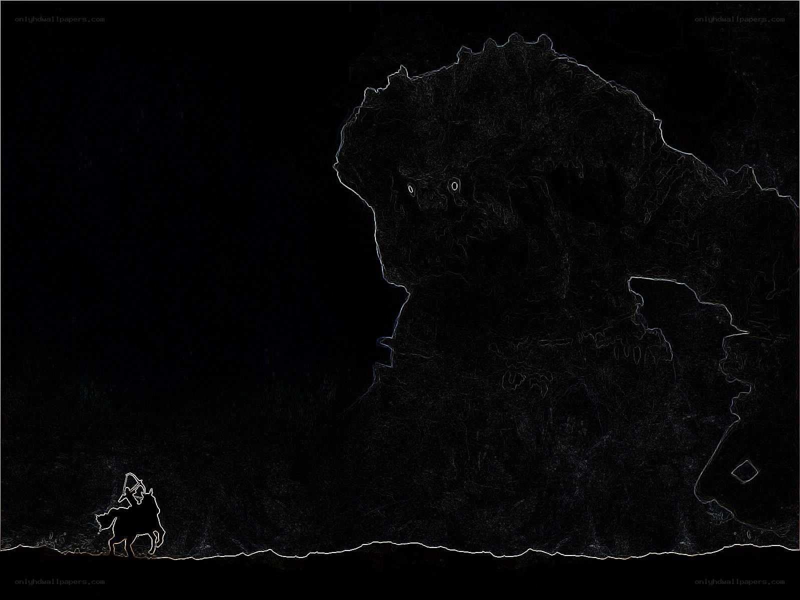 Knight facing a giant monster