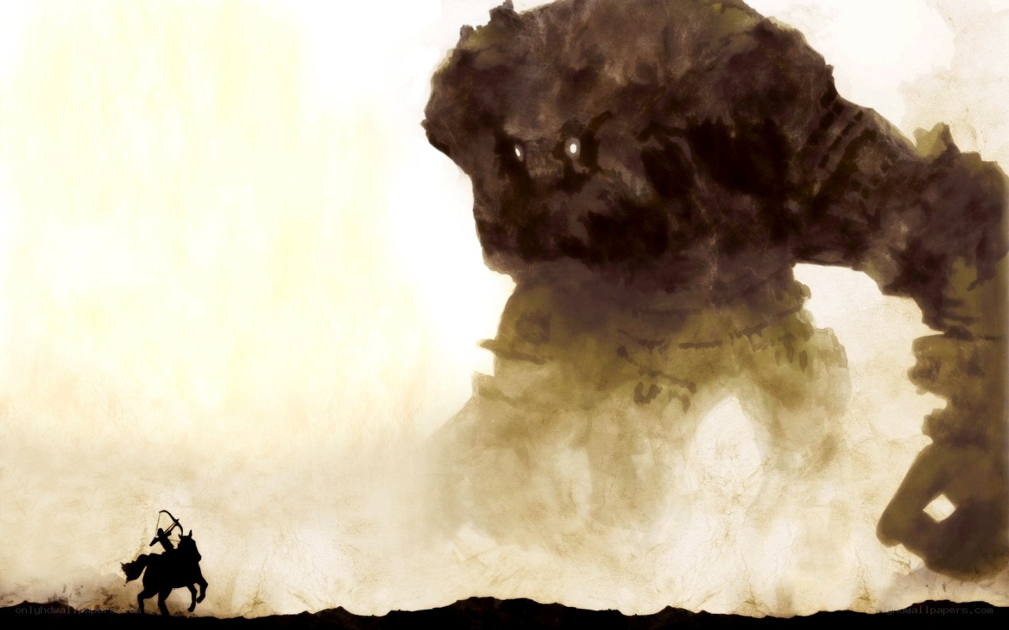Knight facing a giant monster