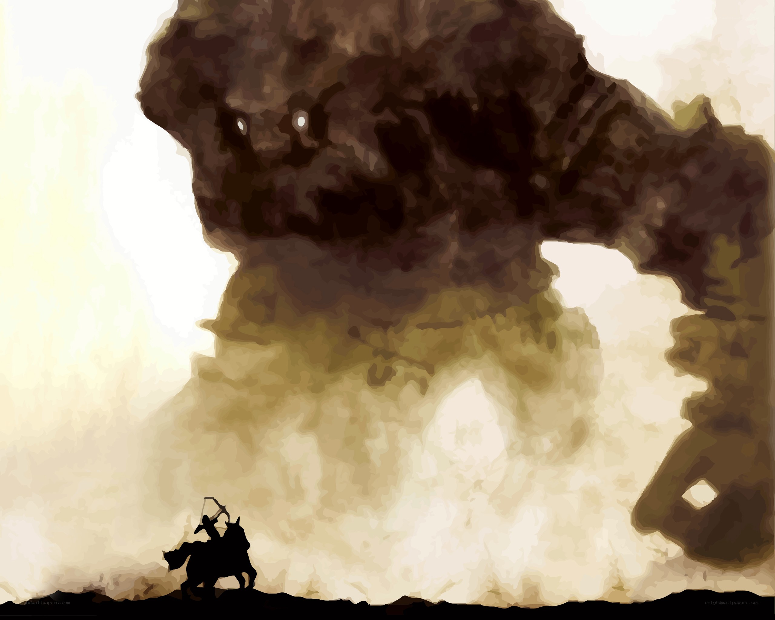 Knight facing a giant monster