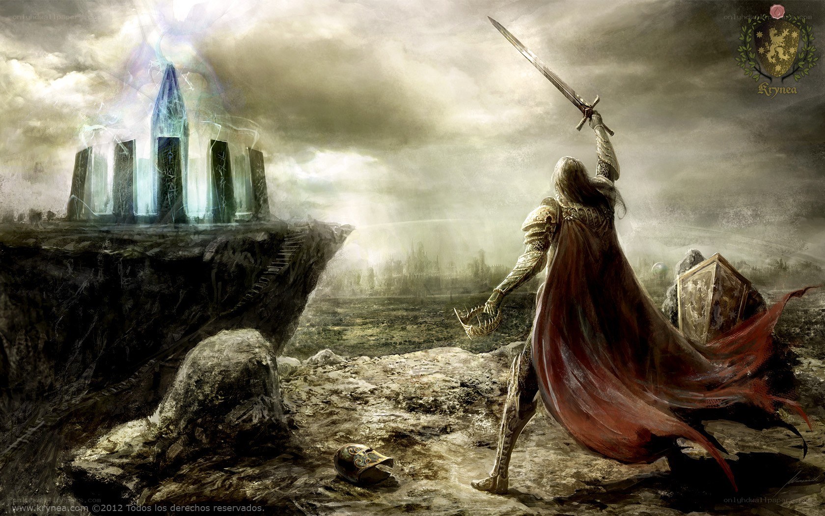 Knight facing a magical fortress