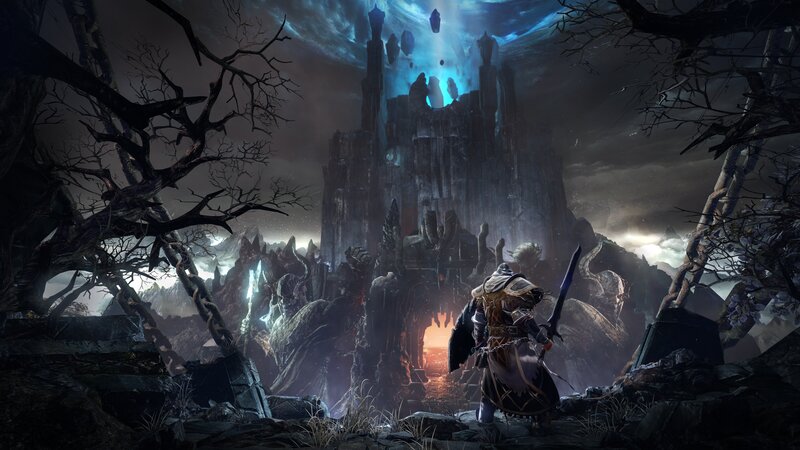 Knight Facing Castle — Blue