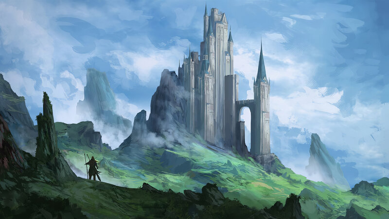 Knight Facing Castle — Green